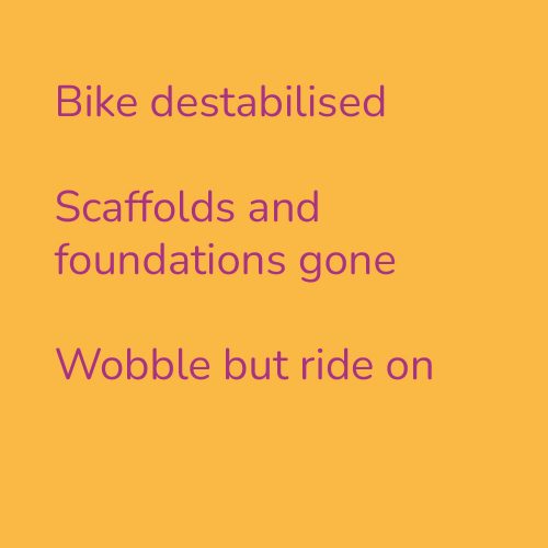 Bike destabilised
