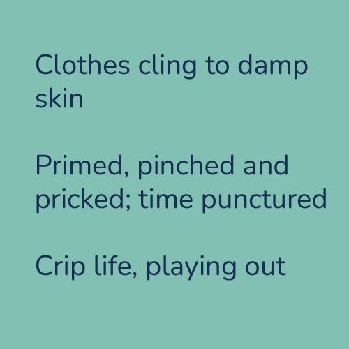 Clothes cling to damp skin