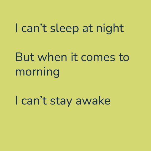 I can't sleep at night