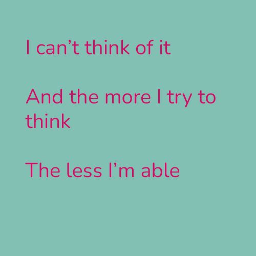 I can’t think of it