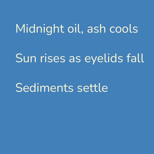 Midnight oil, ash cools