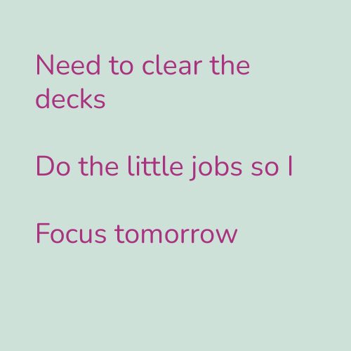 Need to clear the decks