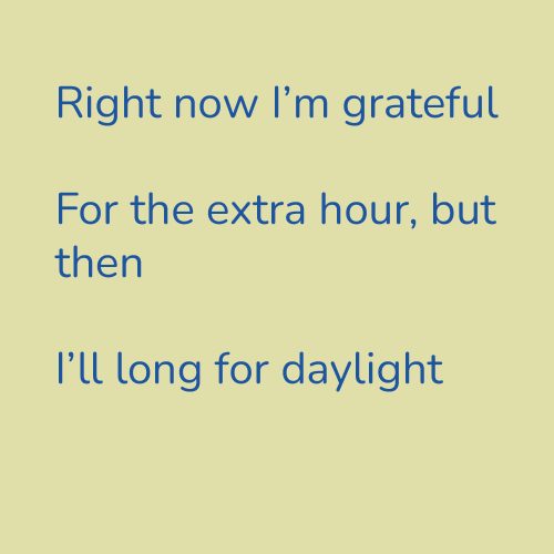 Right now I’m grateful