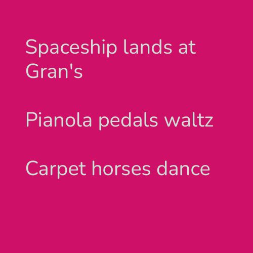 Spaceship lands at Gran's