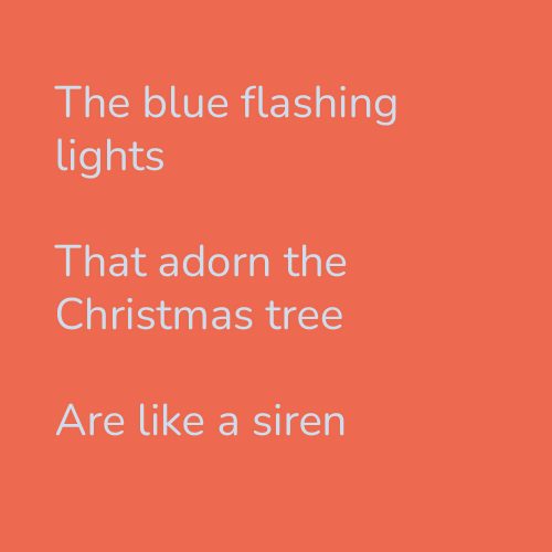 The blue flashing lights